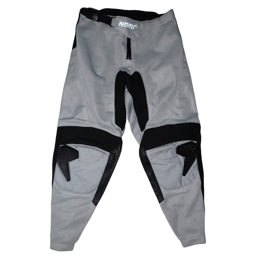 NORU Kids JMX Air Motocross Motorcycle Racing Pants Grey Black Youth 8/10